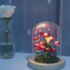 Artesanato de Lucky Clover feito à mão Little Prince e Rose Bush Night Light Diy Ornament Led Decor Home Decor Birthday Presente para amigos Família criança