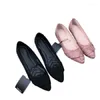 Casual Shoes 2024 Spring Women's Flat Flock Bow Ballet Flats Pointed Toe Slip On Moccasins Ladies Loafers Soft Female