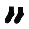 Socks Hosiery Women Cotton Retro Middle Tube Autumn Winter Male Girl Fashion Needles Knitting Black White Grey Drop Delivery Apparel U Otcgb