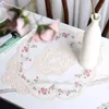 Table Mats Household Fashion Decoration French Oval Lace Embroidered Bedroom Kitchen Cup Mat Plate Cover Cloth Decor