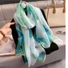 Bandanas Durag Scarves New Spring Large Female Summer Silk Thin Hijab Wraps Women Elegant Floral Scarf Shawl Pashmina Beach Stoles Bufanda Foulard 2024 Y240325