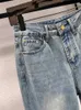Jeans de mujer Moda Diamantes Pantalones rectos de alta calidad Pantalones de mezclilla azul Señora 2024 Primavera
