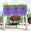 Dekorativa blommor konstgjorda wisteria hängande falska violer tak rotting bröllop hem trädgård el korridor rum kontor dekoratio