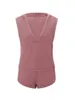 Women s 2 Piece Lounge Set Sleeveless Hooded Tank Tops Solid Color Waffle Shorts Sleepwear Sets 240228