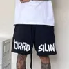 American Instagram Trendy Brand Letter Drawstring Basketball Shorts för herr sommaren Ny mångsidig lös casual raka grödor