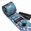 Halsband Neckbanden Luxury Teal och Pink Band For Men Exquisite Design Floral Woven Silk Jacquard Neck Tie Set Wedding Barry.Wang Dropshipping LS-63 Y240325