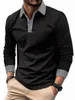 men's T-shirt Top Lg Sleeve Lapel Shirt Busin Casual Trend Breathable Quick Drying 35% Cott High Quality Top Polo Shirt g5pm#