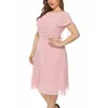 Plus Size Dresses Dress Stylish Summer Double Layered Pleated With Irregular Hemlines Knee Length For Women