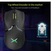 Delux M800 PRO PAW3370 Mouse óptico sem fio Bluetooth para jogos 19000 DPI programável recarregável ergonômico com fio para PC 240309