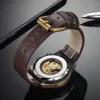 Orologio meccanico automatico da uomo stile retrò scheletro Steampunk cinturino in vera pelle da uomo orologi da polso a carica automatica uomo Reloj 20111228f