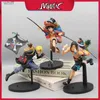 Anime Manga One Piece Anime Character Run Three Brothers Series Luffy Sabo Ace PVC Statue Action Character Series Model Doll Toy GiftsC24325