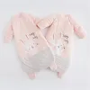 Rideaux coton sacs de couchage bébé unisexe bébé sac de couchage détachable manches longues chaud lapin couverture enfants Pamas pour enfants lit