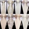 Boyun bağları boyun bağları hi kravat şampanya bej çiçek katı tasarım ipek düğün kravat erkekler yüksek kaliteli hanky manşetler moda nicktie iş doğrudan nakliye y240325