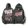 Hellstar Shirt Men's High Street Hooded Haruku Y2k Stranger Things Lose Warm Sweatshirts Loose Hip Hop Hoody Top Hellstar Tracksuit 424