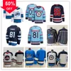 Maillots de hockey des Jets personnalisés de Winnipeg 91 Cole Perfetti 4 Neal Pionk 54 Dylan Samberg 55 Mark Scheifele 88 Nate Schmidt 64 Logan Stanley Tyler Toffoli Gabriel Vilardi