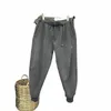 herrekläder Sweatpants Casual Pants Autumn Winter Ny högklassig baggy sportbyxor Bältesspänne Pantales Hombre F8VB#