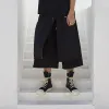 Capris män japan kimono lösa bred ben byxa mode casual kjol byxor manliga kvinnor streetwear hip hop punk harem byxor