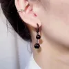 Boucles d'oreilles pendantes Vintage pour femmes, Imitation de perles noires, boule suspendue, goutte d'eau élégante en cristal, style Boho, bijoux Pendientes, 2024