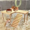 Spielzeug Hamster Käfig Plattform Chinchilla Bühne Hamster Spiel Holz Plattform Mit Leiter Holz Schritte Für Kleine Tiere Pet Supplies