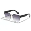 Dddlong Retro Fashion Y2K Punk Rimless Sunglasse Men Sun Glasses الكلاسيكية القديمة UV400 ظلال خارجية D372 240314