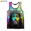 Chrystus Jesus 3D Drukujne czołgi 2023 NOWOŚĆ FI Casual Men's Clothing Women Awdwear Streetwear Koszulki Ropa Hombre G8ge#