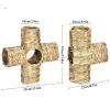 Cages Bunny Straw House Grass Woven Nest Tunnel Toy for Junior Hamster Nest Chew Toys for Junior Guinea Pigs Resting & Playing