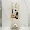 Figurines décoratives, organisateur de salle de bain multicouche de luxe, Design creux, support de rangement polyvalent, idéal pour les articles de bain cosmétiques