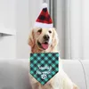 犬のアパレルクリスマスバンダナストライアングルペットバンダナキャットスカーフは、小さな中程度の大きなペットのために帽子で調整可能