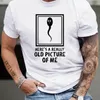 Camiseta masculina casual "Old Picture Of Me" com estampa 100% Cott confortável camisa de manga curta de verão B76S #
