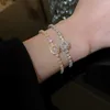 Chain All Rhinestone Adjustable 18K Gold Plated Stainless Steel Bracelet Suitable for Womens 2022 New Trend Square Zircon Bracelet Jewelry 24325