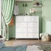 wlive 9-drawer dresser, 보관 타워 침실, 복도, 옷장, 직물 쓰레기통, 강철 프레임, 목재 탑, 쉬운 풀 핸들, 침실을위한 키가 큰 가슴 주최자 장치.