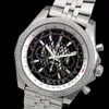 Man Watch Quartz Stopwatch 최고 품질 크로노 그래프 시계 스테인리스 스틸 손목 시계 246230o