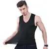 Summer Men Vest Aucune trace de gilet de soie de glace homme slim serré épaule large col en V sans manches maillot de corps hommes top réservoirs Cool respirant z8ay #