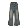 Women's Jeans Vintage Wide Leg Fashion Tassel Edge High Waist Denim Pants Women Street Mopping Long Retro Female Baggy