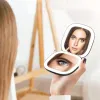 Mirrors 5x magnification LED Portable Makeup Mirror Portable Foldable Compact Mirror with Light USB Handheld Makeup Magnifying Mirrors