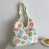 Totes Mujeres Bolso de hombro de felpa Patrón de flores Lindo Hobo peludo Gran capacidad Versátil Compras Suave Viaje femenino