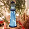 Candle Holders Ocean Lighthouse Candlestick Sea Decor Night Lamp LED Lights Iron Bedside Seaside Ornamental Desktop