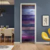 Stickers Removable Vintage Glorious 3D Wooden Door Sticker Modern Art Realistic Door Wallpaper For Living Room Home Decor Aesthetic