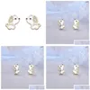 Boucles d'oreilles chien mignon pour enfants filles Zircon Animal oreille enfant mode Sier couleur bijoux cadeaux livraison directe Ote9H