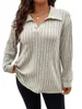女性用Tシャツ2024秋の冬シンプルなソリッドカラー女性トップファッションポロカラー長袖