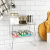 Küchenaufbewahrung, transparentes Zubehörregal, einfach zu montieren, faltbar, für Heim-Desktop-Dekoration