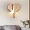 Wall Lamps Nordic Solid Wood Elephant Cartoon Study Hallway Lamp Bedside Bar Staircase LED Light Living Room Sconces Lights