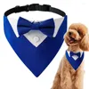 Vêtements pour chiens Collier de smoking Bandana Noeud papillon Respirant Écharpe de cou réglable pour les fêtes de mariage Anniversaires