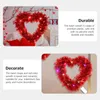 장식용 꽃 발렌타인 데이 화환 빨간 틴셀 하트 모양의 호일 사랑 화환 벽 교수형 표시 웨딩