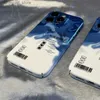 Handyhüllen Hülle für IPHONE13PROMAX 14PLUS 14PRO 14PROMAX IPHONE15 15PRO 15PLUS 15PROMAXeinfache kalte Windblaue harte Acryl-HandyhülleY240325