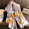 Bandanas Durag Bandanas Durag 2023 New Spring and Spring and Summer Emulation Silk Scarf Womens Long Scarf New Silk Satin Sunscreen Shawl Beach Towel Y240325