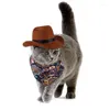 Hundkläder hatt cowboy för små stora hundar katter mode husdjur västra mössa jul cosplay rekvisita universal