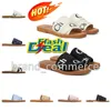 Dames Woody slides Designer canvas rubberen slippers wit zwart beige zeil dames muilezels platte sandalen mode buiten strandschoenen