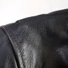 oryginalny 2023 vintage czarna skórzana kurtka mężczyzn w stylu wojskowym Plus 5xl Real Natural Cowhide Autumn A2 Aviati Coat X4QC#
