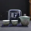 Conjuntos de chá Kung Cup Lotus Fu Drinkware Conjunto de Cerâmica Gaiwan Ware Cerimônia Chaleiras de Viagem Pote de Porcelana de Chá